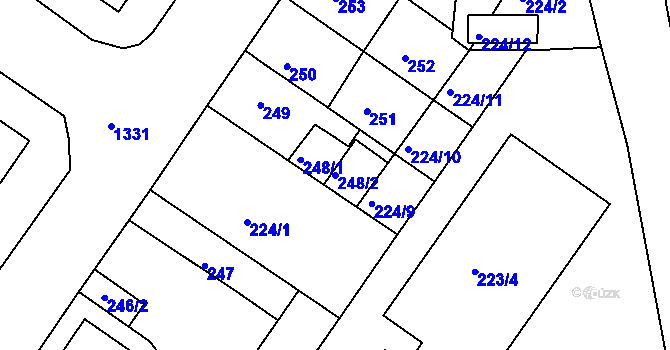 Parcela st. 248/2 v KÚ Bukov, Katastrální mapa