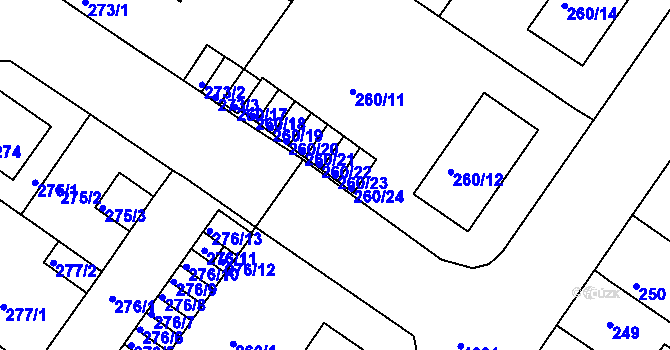 Parcela st. 260/23 v KÚ Bukov, Katastrální mapa