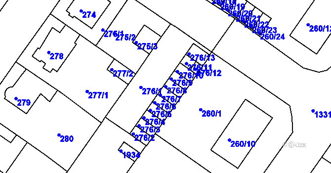 Parcela st. 276/8 v KÚ Bukov, Katastrální mapa