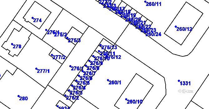 Parcela st. 276/12 v KÚ Bukov, Katastrální mapa