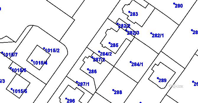 Parcela st. 284/2 v KÚ Bukov, Katastrální mapa