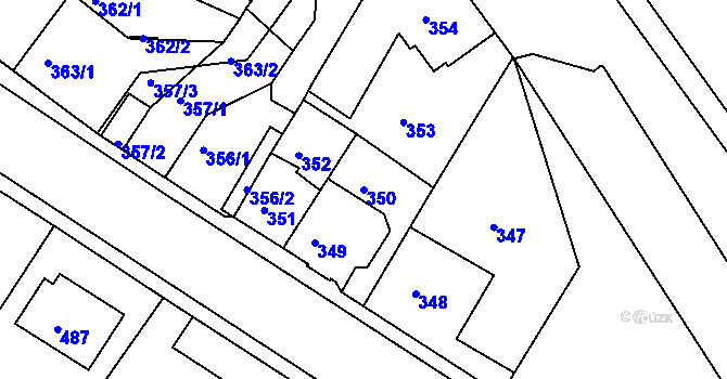 Parcela st. 350 v KÚ Bukov, Katastrální mapa