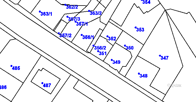 Parcela st. 351 v KÚ Bukov, Katastrální mapa
