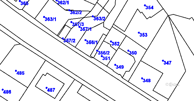 Parcela st. 356/2 v KÚ Bukov, Katastrální mapa