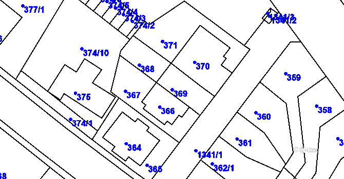 Parcela st. 369 v KÚ Bukov, Katastrální mapa