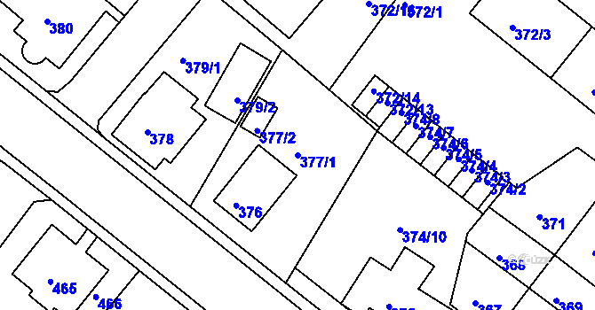 Parcela st. 377/1 v KÚ Bukov, Katastrální mapa