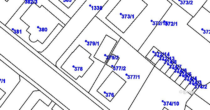 Parcela st. 379/2 v KÚ Bukov, Katastrální mapa
