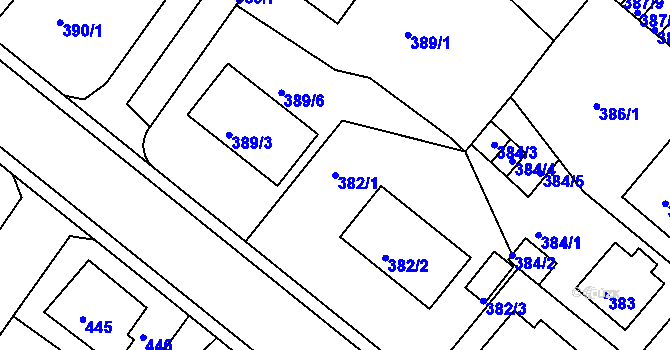 Parcela st. 382/1 v KÚ Bukov, Katastrální mapa