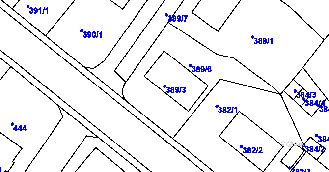 Parcela st. 389/3 v KÚ Bukov, Katastrální mapa