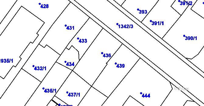 Parcela st. 436 v KÚ Bukov, Katastrální mapa