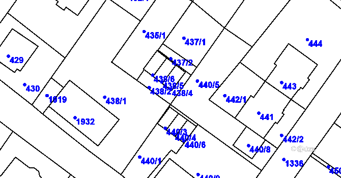 Parcela st. 438/4 v KÚ Bukov, Katastrální mapa