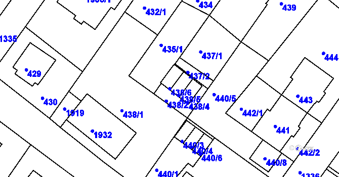 Parcela st. 438/6 v KÚ Bukov, Katastrální mapa