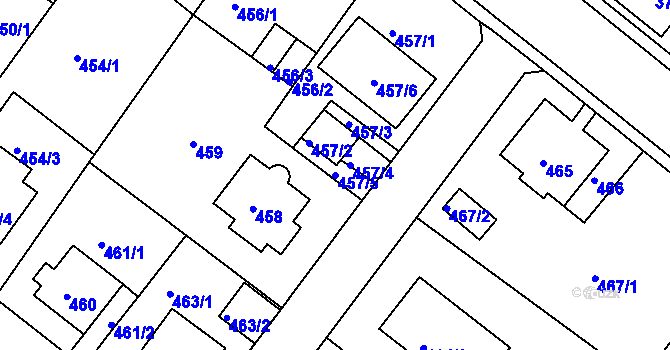 Parcela st. 457/5 v KÚ Bukov, Katastrální mapa