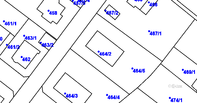 Parcela st. 464/2 v KÚ Bukov, Katastrální mapa