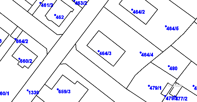 Parcela st. 464/3 v KÚ Bukov, Katastrální mapa