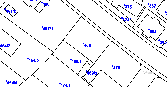 Parcela st. 468 v KÚ Bukov, Katastrální mapa