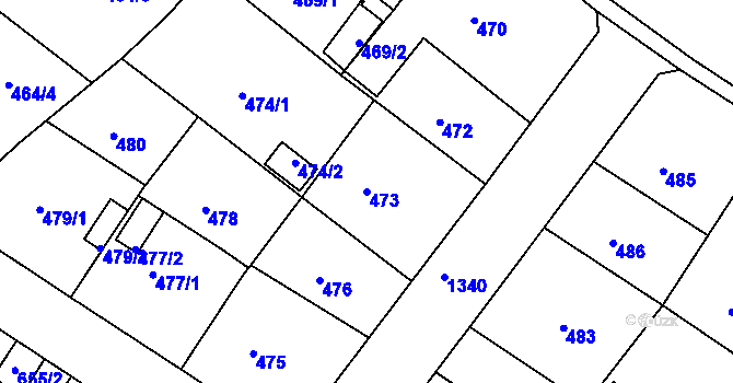 Parcela st. 473 v KÚ Bukov, Katastrální mapa