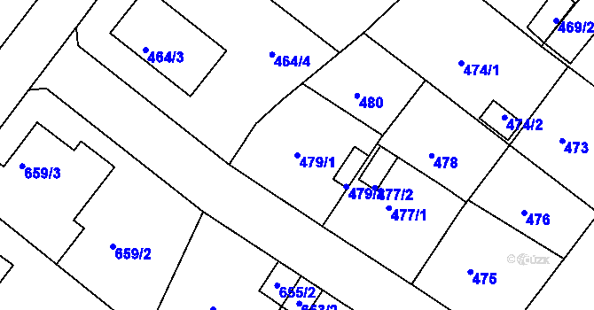 Parcela st. 479/1 v KÚ Bukov, Katastrální mapa