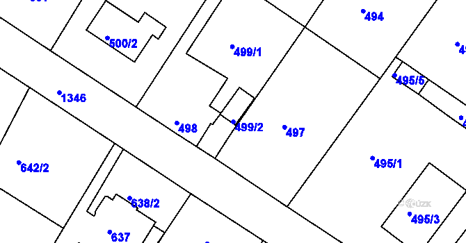 Parcela st. 499/2 v KÚ Bukov, Katastrální mapa