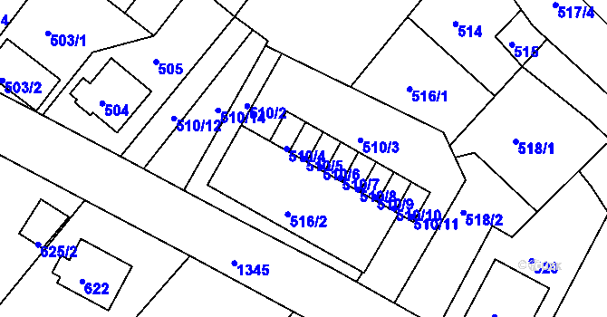 Parcela st. 510/5 v KÚ Bukov, Katastrální mapa