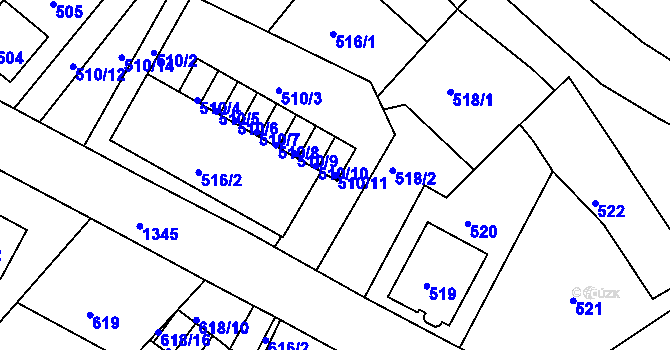Parcela st. 510/11 v KÚ Bukov, Katastrální mapa