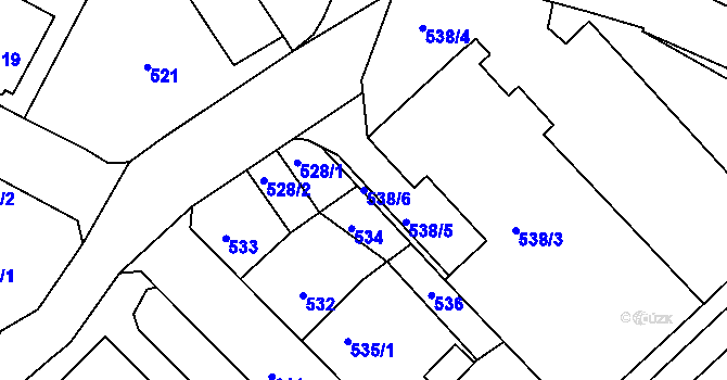 Parcela st. 538/6 v KÚ Bukov, Katastrální mapa