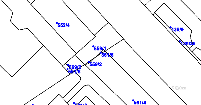 Parcela st. 561/6 v KÚ Bukov, Katastrální mapa