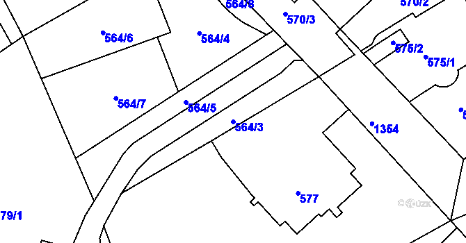 Parcela st. 564/3 v KÚ Bukov, Katastrální mapa