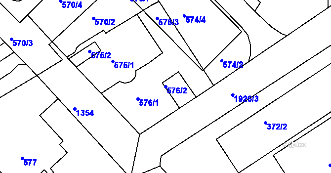 Parcela st. 576/2 v KÚ Bukov, Katastrální mapa