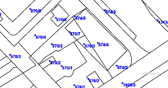 Parcela st. 576/3 v KÚ Bukov, Katastrální mapa