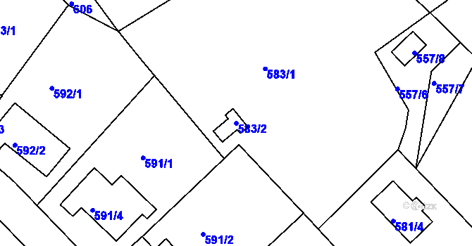 Parcela st. 583/2 v KÚ Bukov, Katastrální mapa