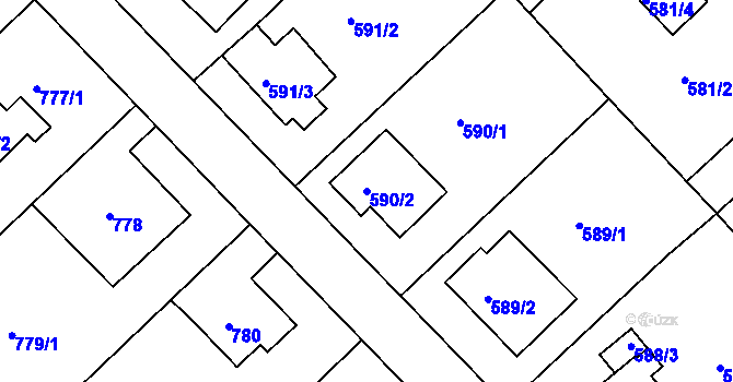 Parcela st. 590/2 v KÚ Bukov, Katastrální mapa