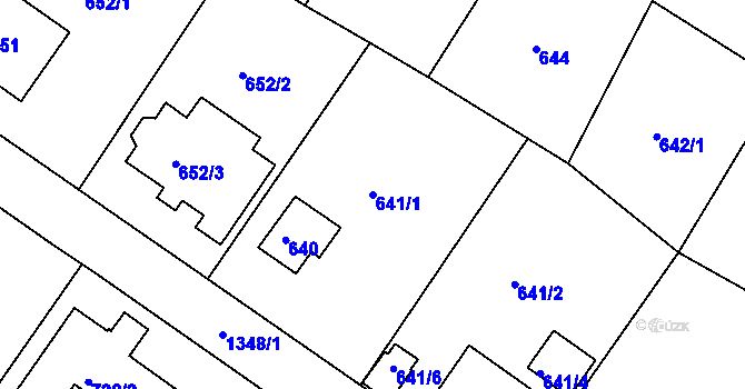 Parcela st. 641/1 v KÚ Bukov, Katastrální mapa