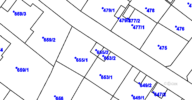 Parcela st. 655/2 v KÚ Bukov, Katastrální mapa