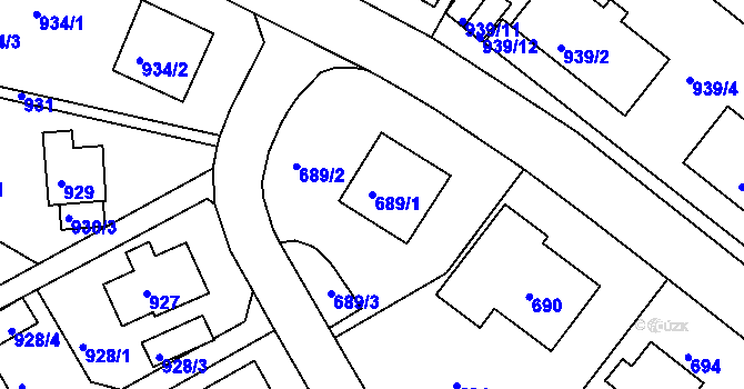 Parcela st. 689/1 v KÚ Bukov, Katastrální mapa