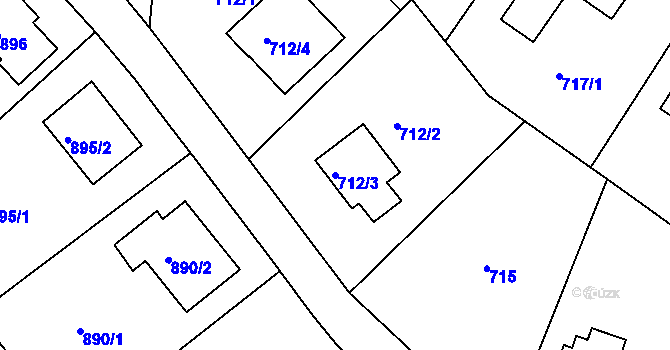 Parcela st. 712/3 v KÚ Bukov, Katastrální mapa