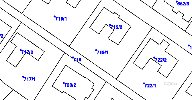 Parcela st. 719/1 v KÚ Bukov, Katastrální mapa