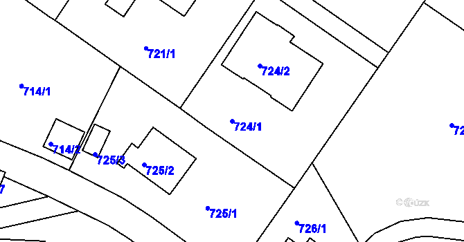 Parcela st. 724/1 v KÚ Bukov, Katastrální mapa