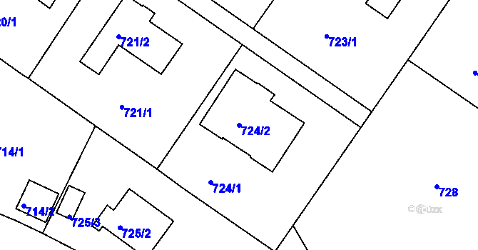 Parcela st. 724/2 v KÚ Bukov, Katastrální mapa
