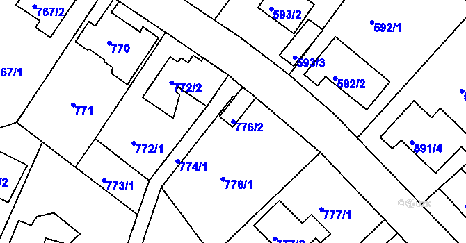 Parcela st. 776/2 v KÚ Bukov, Katastrální mapa