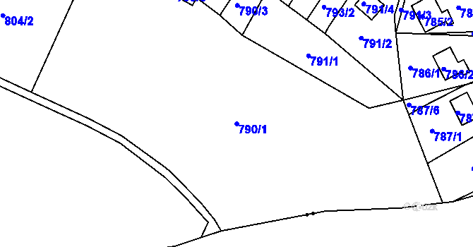 Parcela st. 790/1 v KÚ Bukov, Katastrální mapa