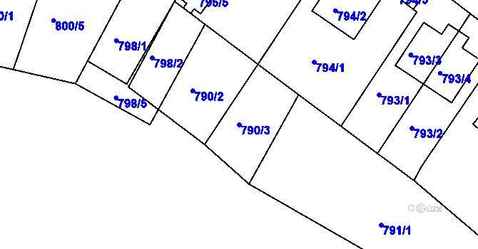 Parcela st. 790/3 v KÚ Bukov, Katastrální mapa