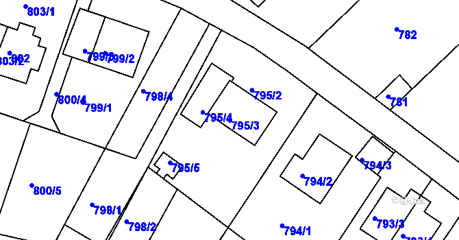 Parcela st. 795/3 v KÚ Bukov, Katastrální mapa