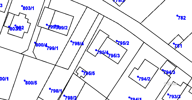Parcela st. 795/4 v KÚ Bukov, Katastrální mapa