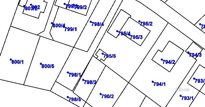 Parcela st. 795/5 v KÚ Bukov, Katastrální mapa