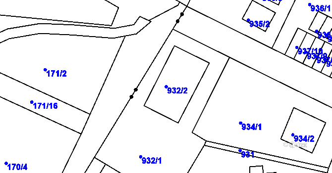Parcela st. 932/2 v KÚ Bukov, Katastrální mapa