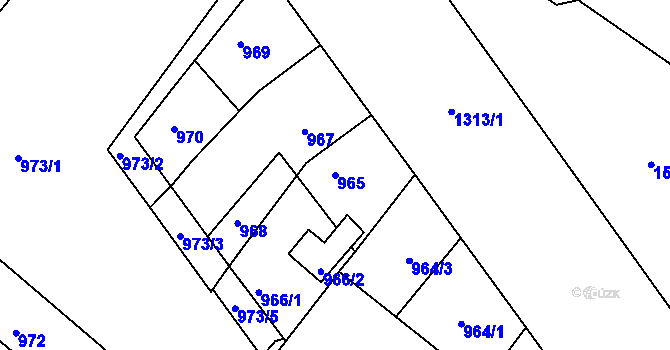 Parcela st. 965 v KÚ Bukov, Katastrální mapa