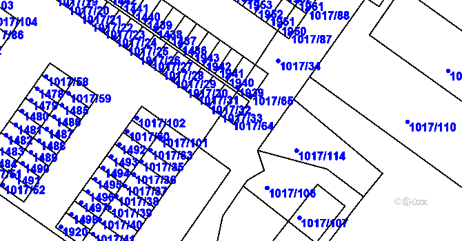 Parcela st. 1017/64 v KÚ Bukov, Katastrální mapa