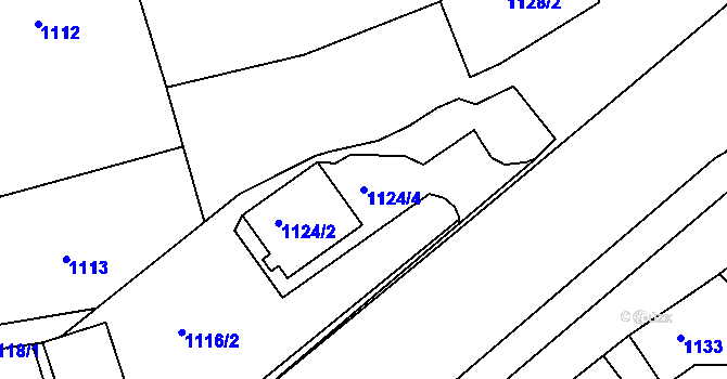 Parcela st. 1124/4 v KÚ Bukov, Katastrální mapa