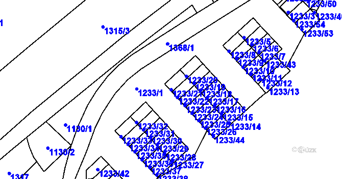 Parcela st. 1233/21 v KÚ Bukov, Katastrální mapa